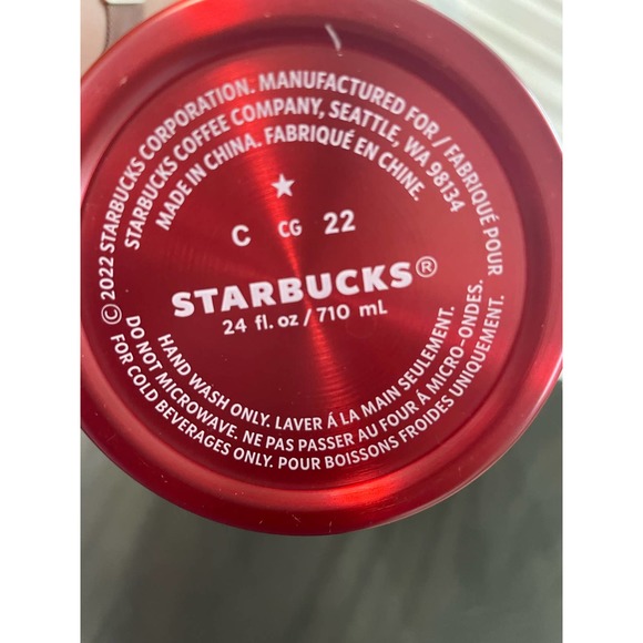 Starbucks Candy Textured Stainless Steel Cold Cup Tumbler 24 Ounce Cherry Red - Picture 4 of 4